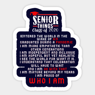 senior thing 2020 class of 2020 graduation gift Sticker